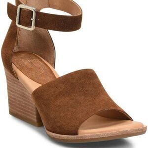 KORK-EASE NWD Gazania Block Heel Sandal Brown Suede Leather Ankle Strap